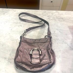 B Makowsky silver shoulder or cross body bag.